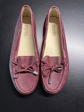 Michael Kors Wine Red Leather Moccasin Loafers - Like New - Size 7M